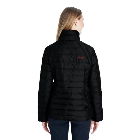 Spyder Size Medium Supreme Black & Red Zip Up Puffer Coat Women's - Picture 3 of 15